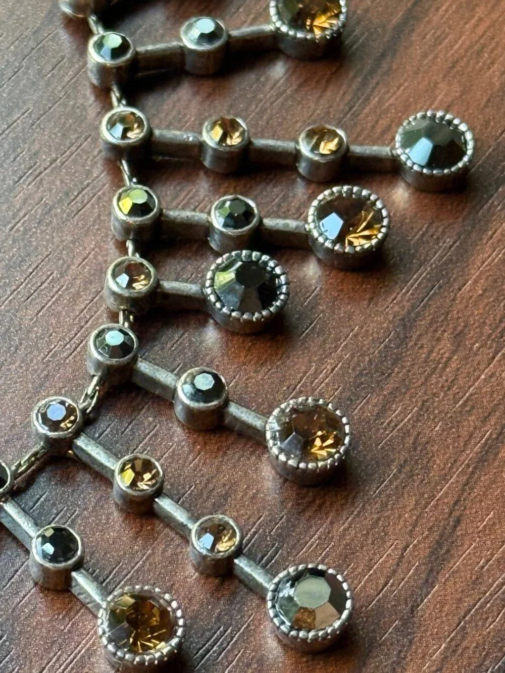 Y2K Chico's Bronzetone Crystal Necklace